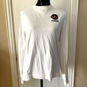 Abercrombie & Fitch Kids White Crew Neck Muscle Sweatshirt Logo Size Large